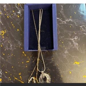 Swarovski gold/Silver Necklace with Crystal Pendant